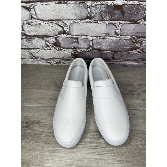 Infinity By Cherokee White Leather Slip Resistant Slip On Shoes Women 10M US/42 - Picture 5 of 16